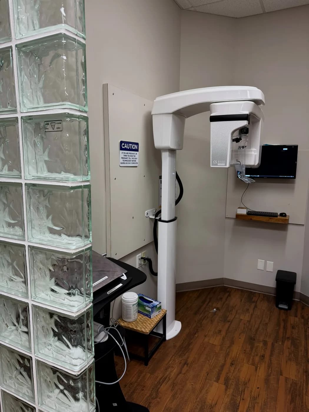 Carestream CS 8100 digital panoramic X-ray unit in the imaging room at High River Dental Centre